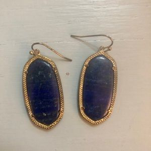 Kendra Scott Elle Gold Drop Earrings in Navy